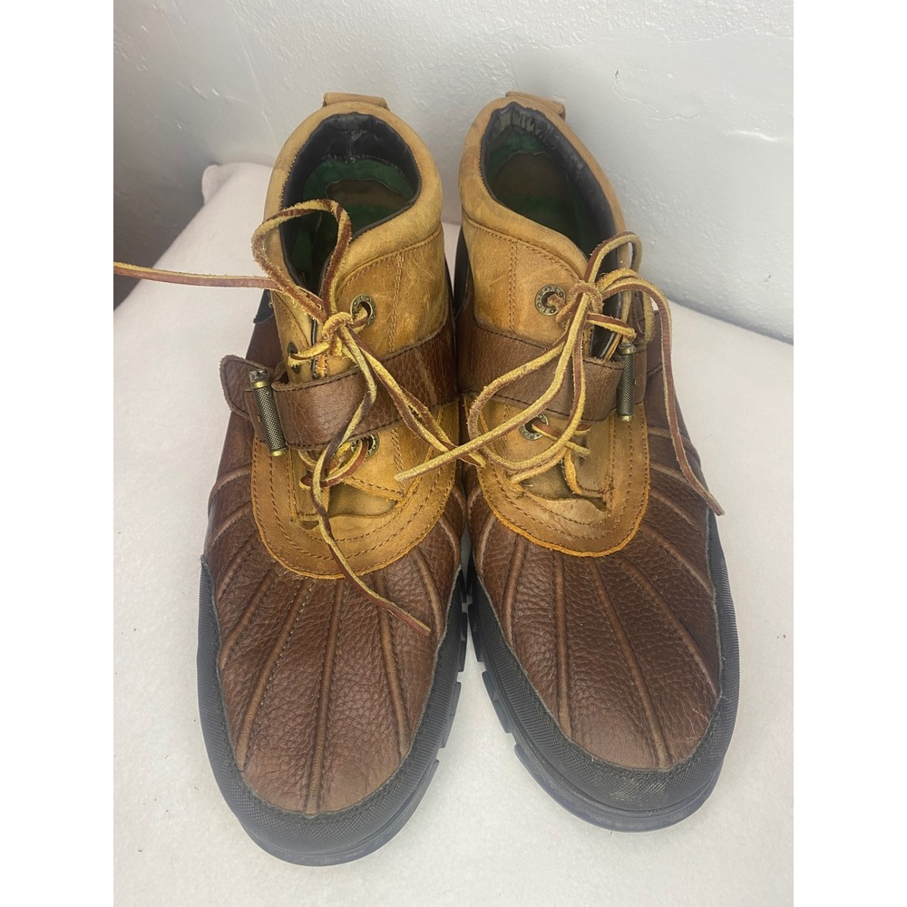 Polo‎ Ralph Lauren Duck Boots Mens 11.5D Brown Leather Lug Sole Gorpcore